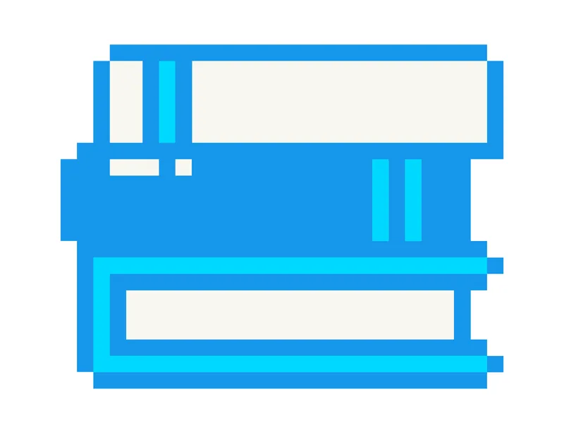 pixelated stack of books