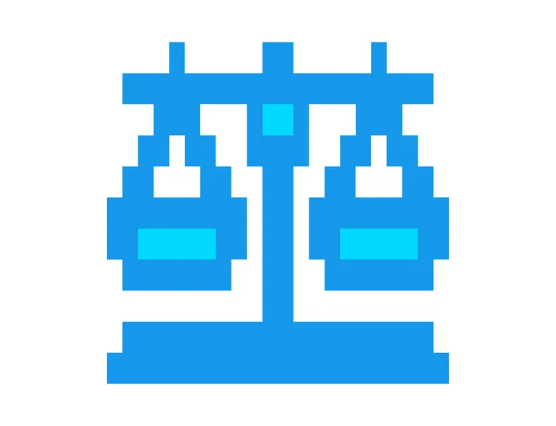 pixelated justice scales